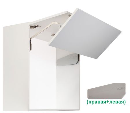Комплект: Подъемник ФриФолд Шорт, E1fs, H580 - 650 мм, 2,1 - 3,9 кг, серые крышки, без петель