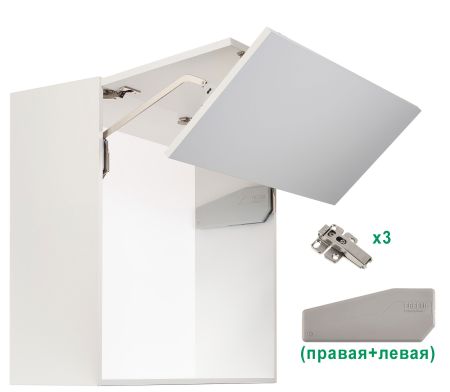 Комплект: Подъемник ФриФолд Шорт, E4fs, H580 - 650 мм, 6,8 - 12,5 кг, серые крышки, фасад 900