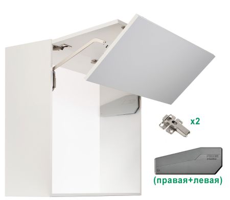Комплект: Подъемник ФриФолд Шорт, E1fs, H580 - 650 мм, 2,1 - 3,9 кг, крышки антрацит, фасад 600